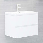 Wastafelkast met wastafel 60x38.5x45 cm spaanplaat wit