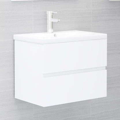 Wastafelkast Met Ingebouwde Wastafel Spaanplaat Wit 60 x 38.5 x 45 cm zonder kraan & afvoer