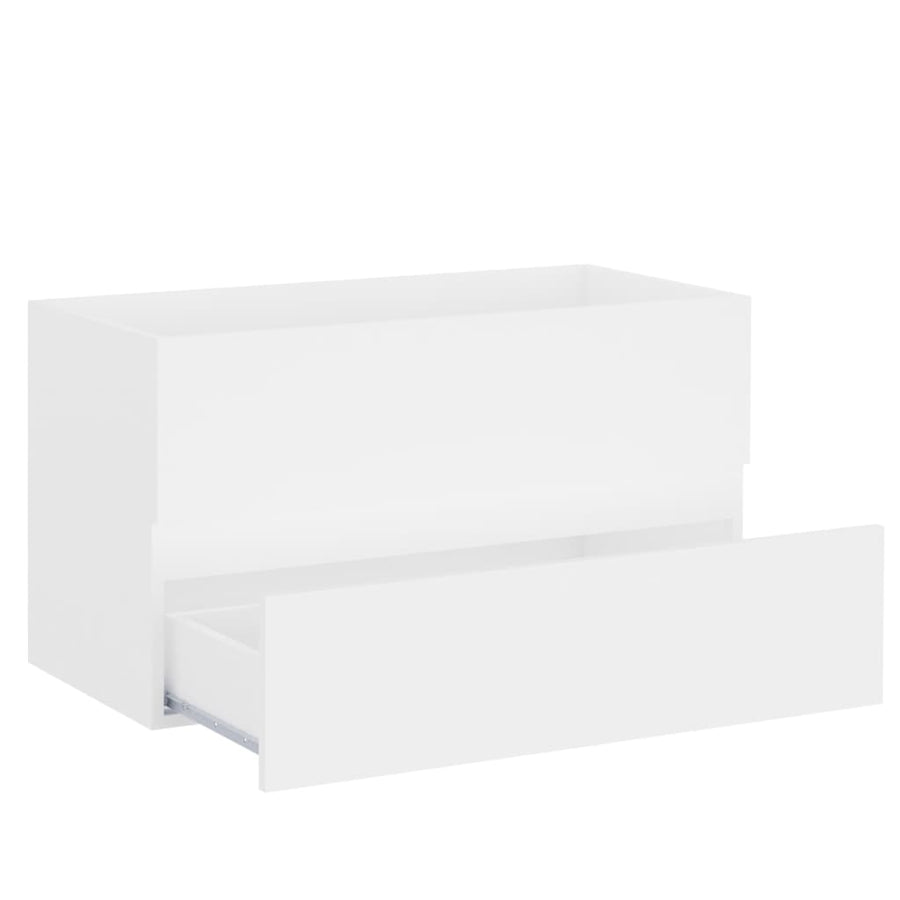 Wastafelkast met ingebouwde wastafel spaanplaat wit 80 x 38.5 x 45 cm zonder kraan & afvoer