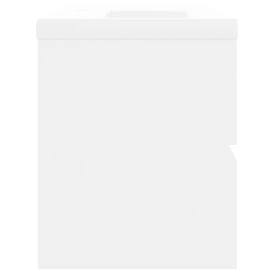 Wastafelkast met ingebouwde wastafel spaanplaat wit 80 x 38.5 x 45 cm zonder kraan & afvoer