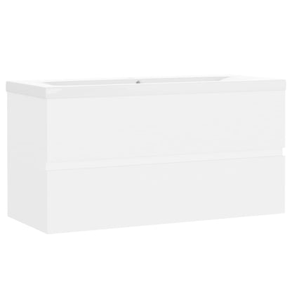Wastafelkast Met Ingebouwde Wastafel Spaanplaat Wit 90 x 38.5 x 45 cm zonder kraan & afvoer