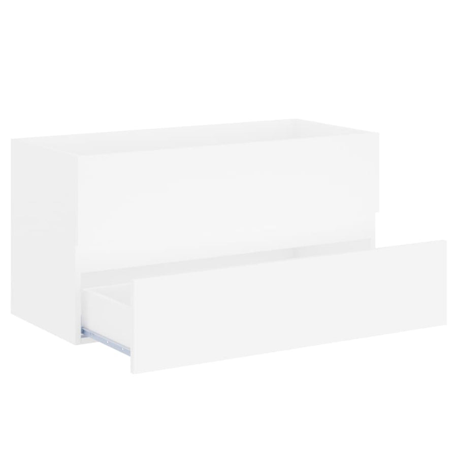 Wastafelkast Met Ingebouwde Wastafel Spaanplaat Wit 90 x 38.5 x 45 cm zonder kraan & afvoer