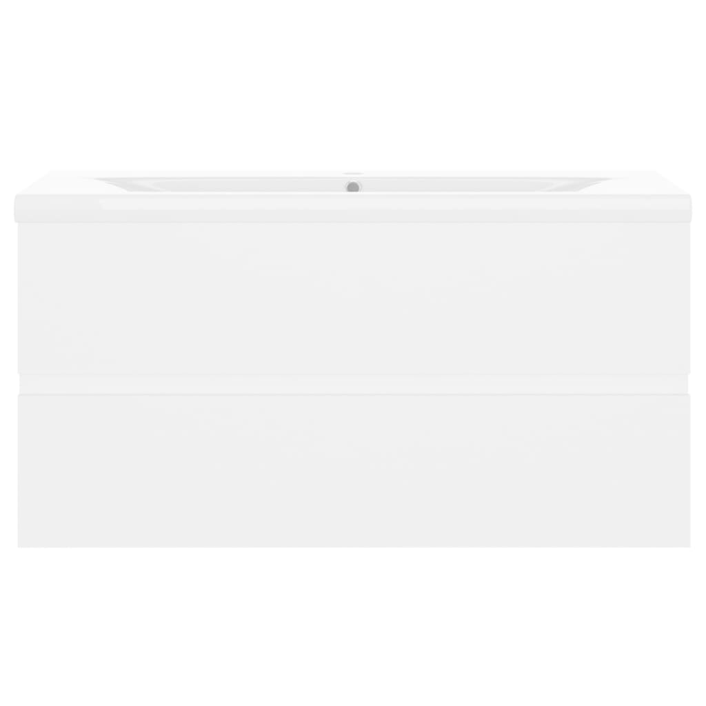 Wastafelkast Met Ingebouwde Wastafel Spaanplaat Wit 90 x 38.5 x 45 cm zonder kraan & afvoer