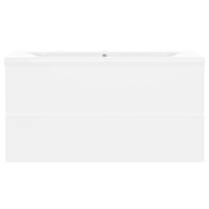 Wastafelkast Met Ingebouwde Wastafel Spaanplaat Wit 90 x 38.5 x 45 cm zonder kraan & afvoer