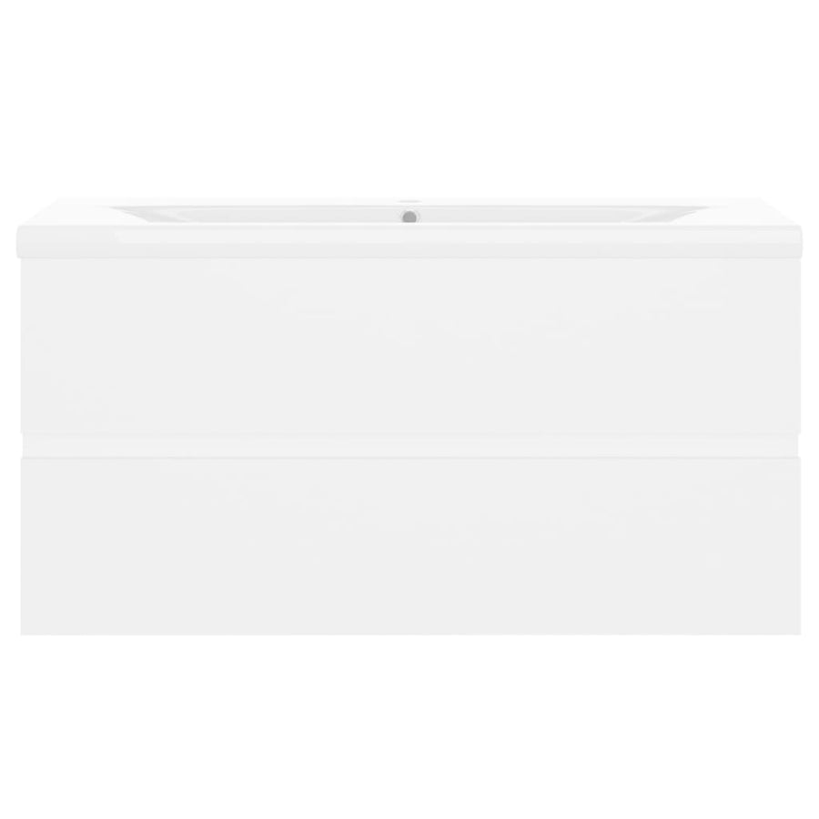 Wastafelkast Met Ingebouwde Wastafel Spaanplaat Wit 90 x 38.5 x 45 cm zonder kraan & afvoer
