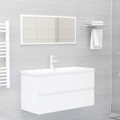 Wastafelkast Met Ingebouwde Wastafel Spaanplaat Wit 90 x 38.5 x 45 cm zonder kraan & afvoer