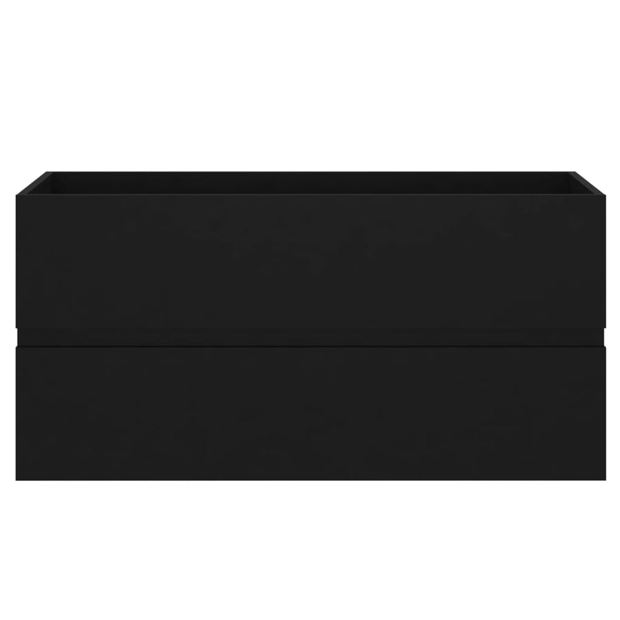 Wastafelkast met ingebouwde wastafel spaanplaat zwart 1 90 x 38.5 x 45 cm Zwart