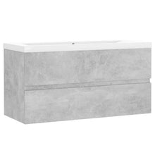 Wastafelkast met ingebouwde wastafel spaanplaat betongrijs 90 x 38.5 x 45 cm zonder kraan & afvoer