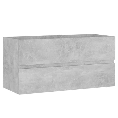 Wastafelkast met ingebouwde wastafel spaanplaat betongrijs 90 x 38.5 x 45 cm zonder kraan & afvoer