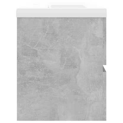 Wastafelkast met ingebouwde wastafel spaanplaat betongrijs 90 x 38.5 x 45 cm zonder kraan & afvoer