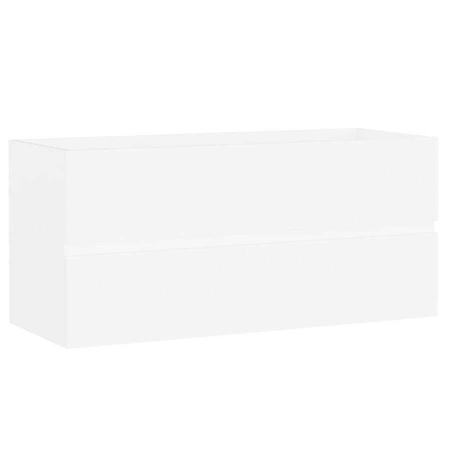 Wastafelkast Met Ingebouwde Wastafel Spaanplaat Wit 100 x 38.5 x 45 cm zonder kraan & afvoer