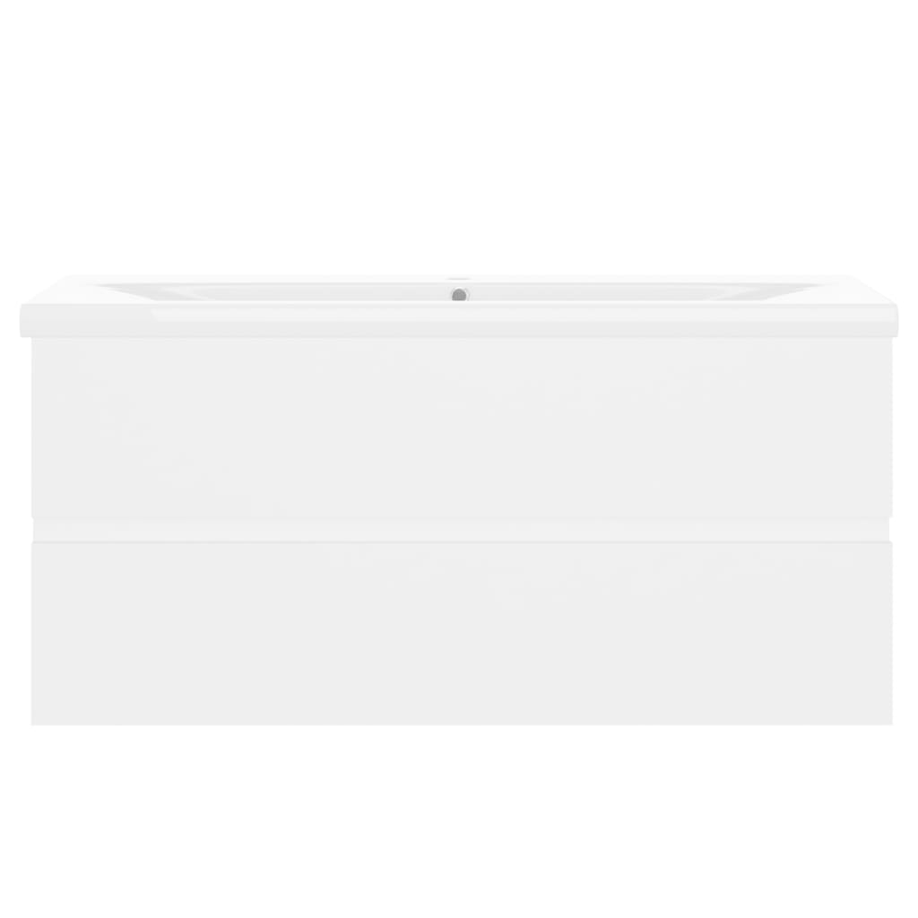 Wastafelkast Met Ingebouwde Wastafel Spaanplaat Wit 100 x 38.5 x 45 cm zonder kraan & afvoer