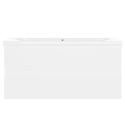 Wastafelkast Met Ingebouwde Wastafel Spaanplaat Wit 100 x 38.5 x 45 cm zonder kraan & afvoer