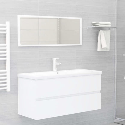 Wastafelkast Met Ingebouwde Wastafel Spaanplaat Wit 100 x 38.5 x 45 cm zonder kraan & afvoer