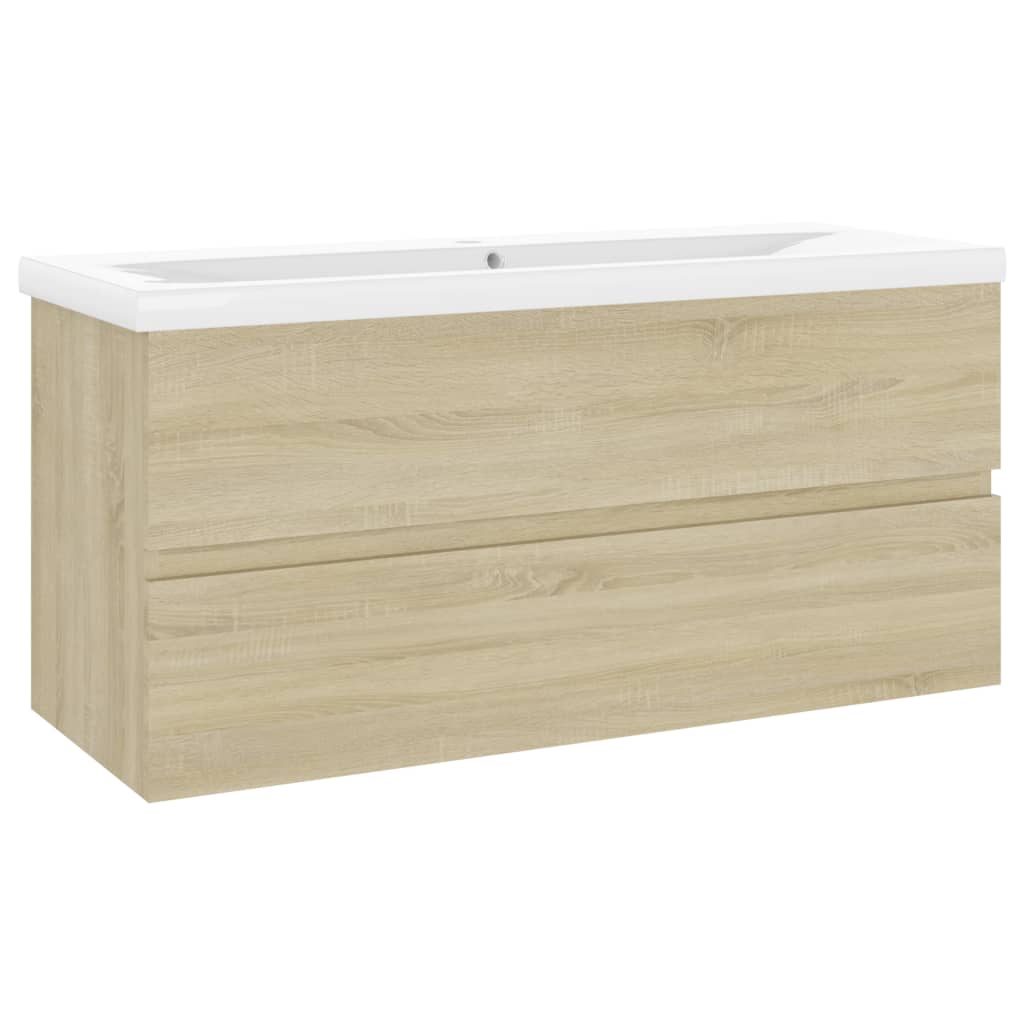 Wastafelkast met ingebouwde wastafel spaanplaat sonoma eiken 1 100 x 38.5 x 45 cm Sonoma eiken