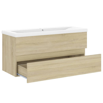 Wastafelkast met ingebouwde wastafel spaanplaat sonoma eiken 1 100 x 38.5 x 45 cm Sonoma eiken
