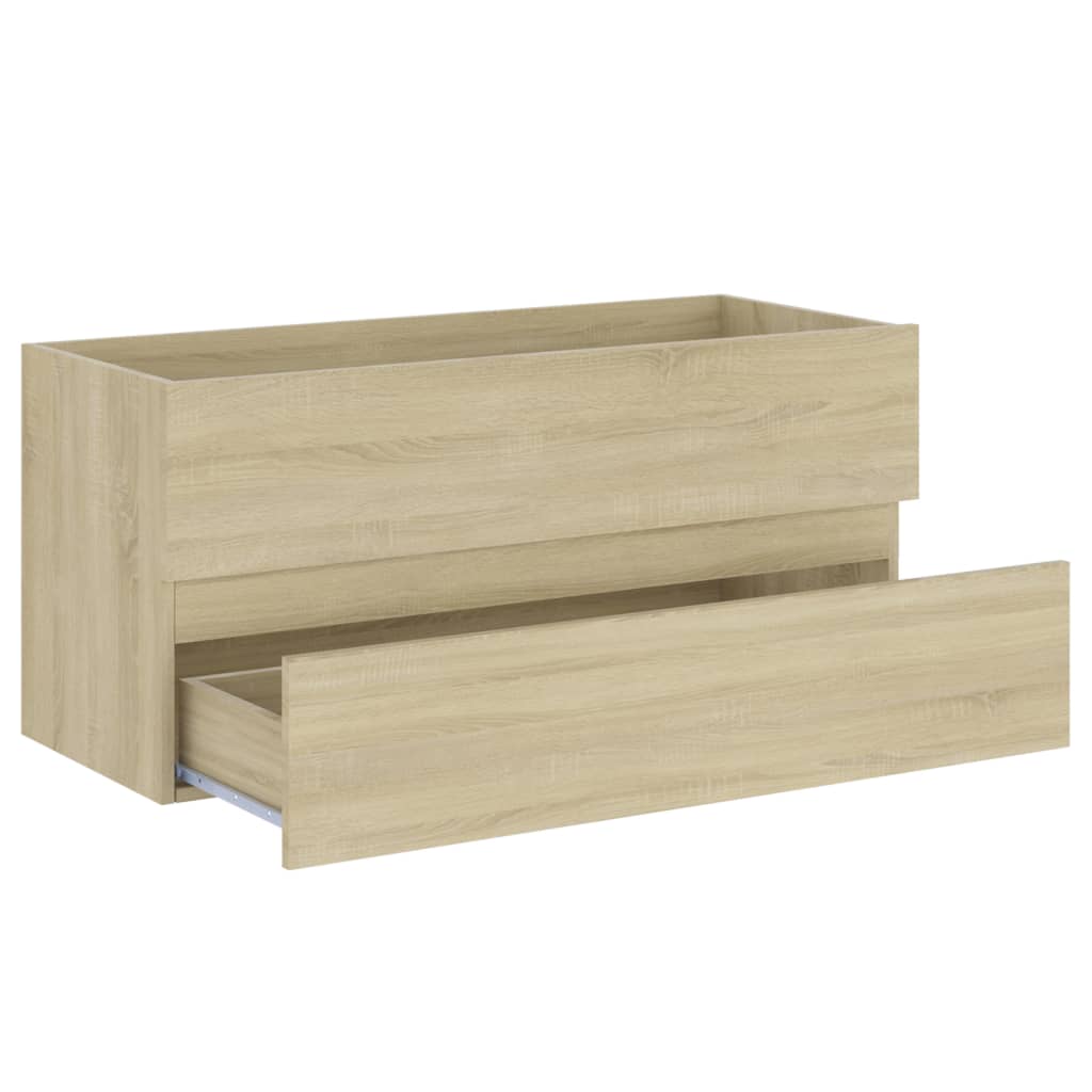 Wastafelkast met ingebouwde wastafel spaanplaat sonoma eiken 1 100 x 38.5 x 45 cm Sonoma eiken