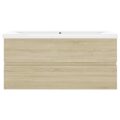 Wastafelkast met ingebouwde wastafel spaanplaat sonoma eiken 1 100 x 38.5 x 45 cm Sonoma eiken