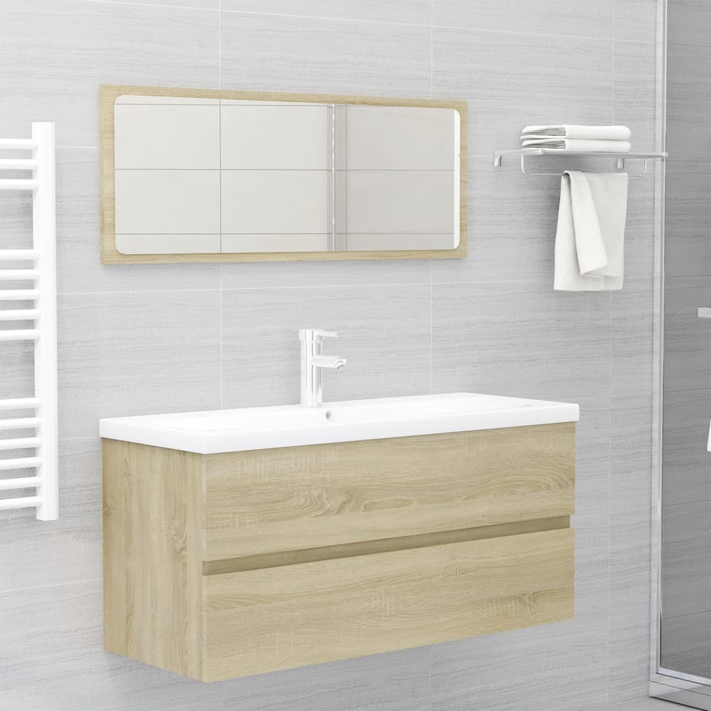 Wastafelkast met ingebouwde wastafel spaanplaat sonoma eiken 1 100 x 38.5 x 45 cm Sonoma eiken