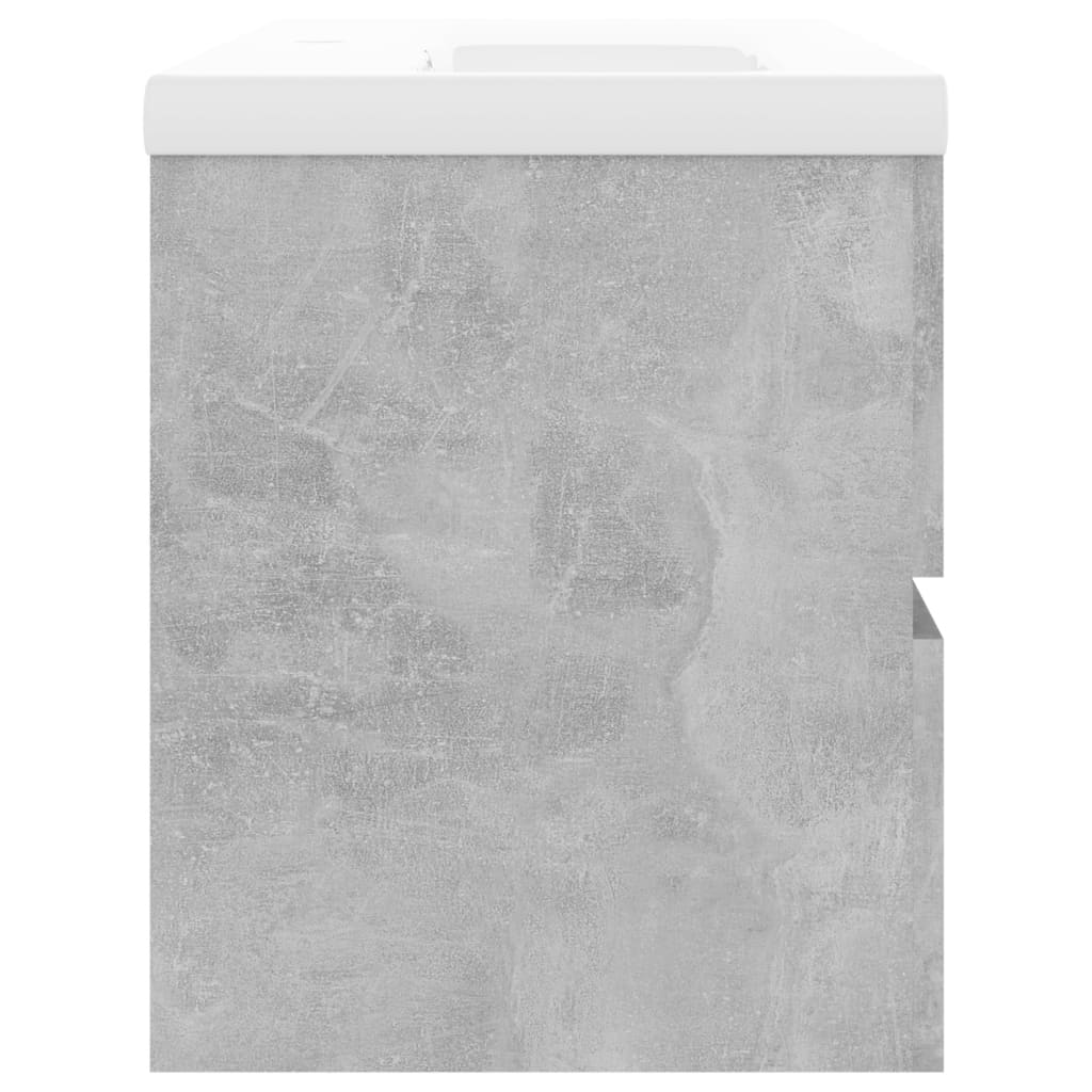 Wastafelkast met ingebouwde wastafel spaanplaat betongrijs 1 100 x 38.5 x 45 cm Betongrijs