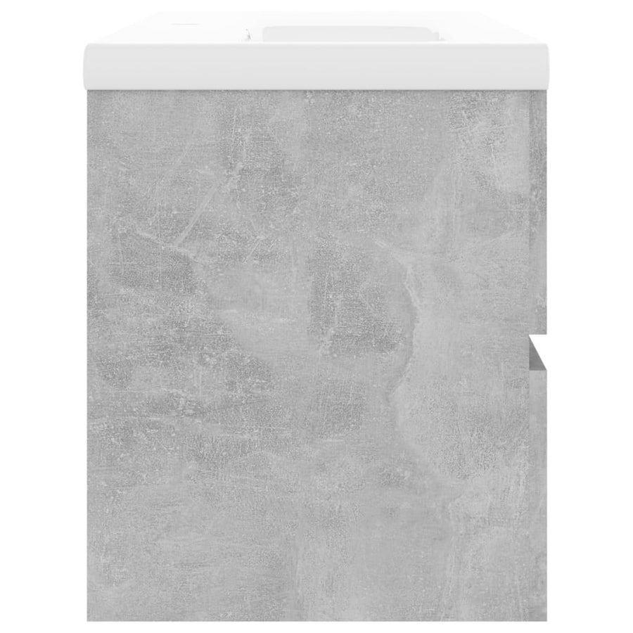 Wastafelkast met ingebouwde wastafel spaanplaat betongrijs 1 100 x 38.5 x 45 cm Betongrijs