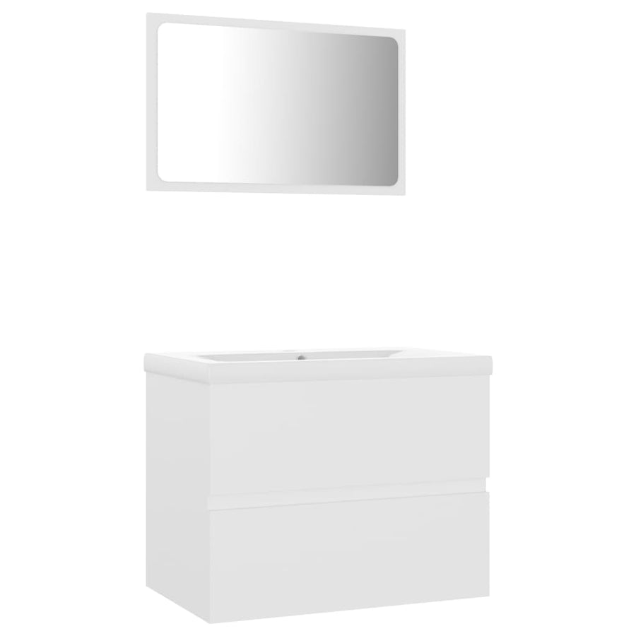 Badkamermeubelset Bewerkt Hout 60 x 38.5 x 45 cm Wit