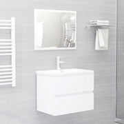Badkamermeubelset 60 cm bewerkt hout wit