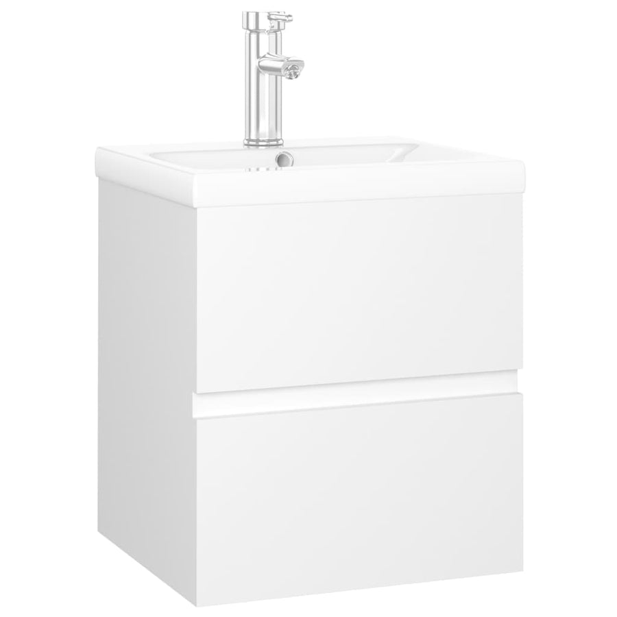 Wastafelkast Met Ingebouwde Wastafel Spaanplaat Wit 41 x 38.5 x 45 cm