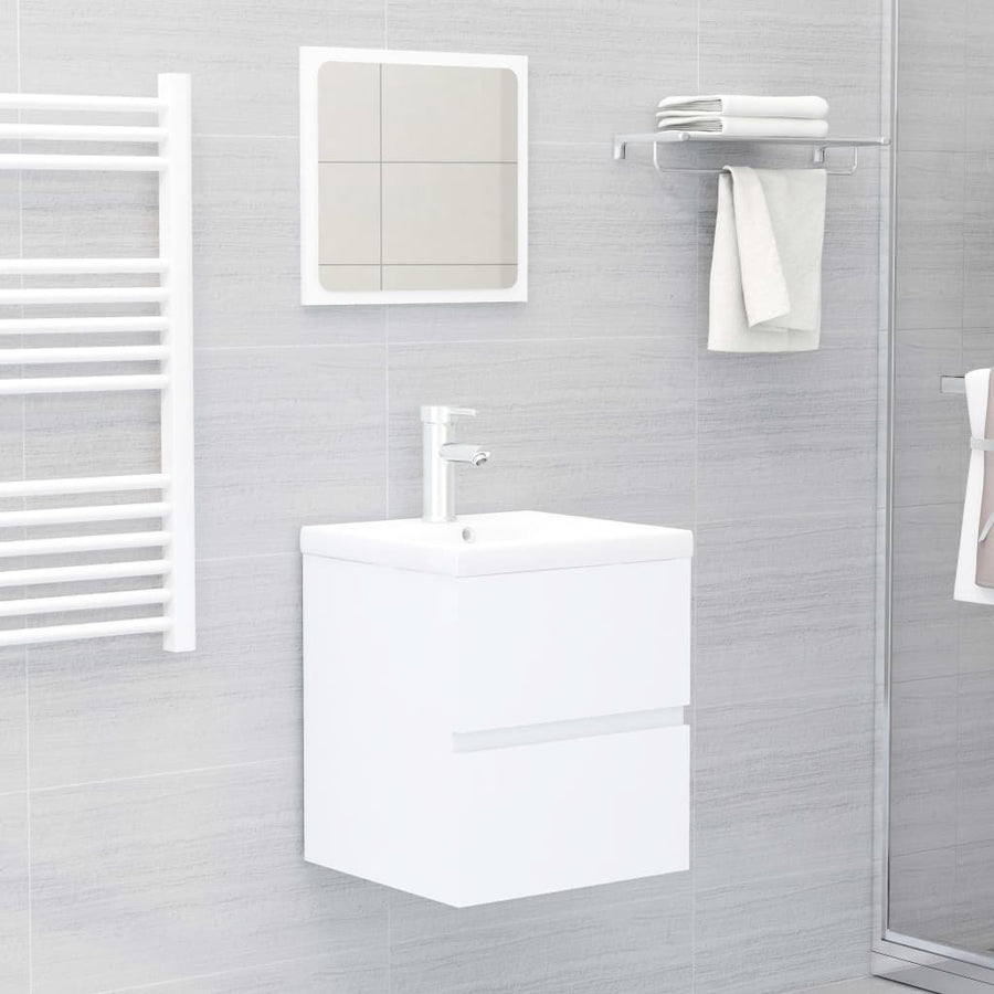 Wastafelkast Met Ingebouwde Wastafel Spaanplaat Wit 41 x 38.5 x 45 cm