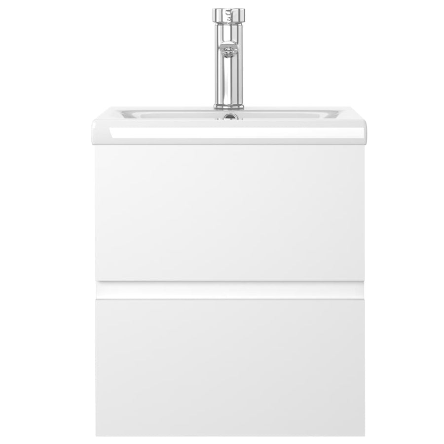 Wastafelkast Met Ingebouwde Wastafel Spaanplaat Wit 41 x 38.5 x 45 cm