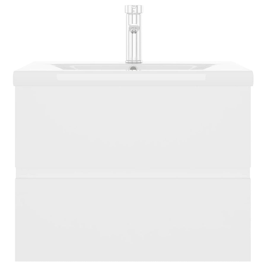 Wastafelkast Met Ingebouwde Wastafel Spaanplaat Wit 60 x 38.5 x 45 cm met kraan & afvoer