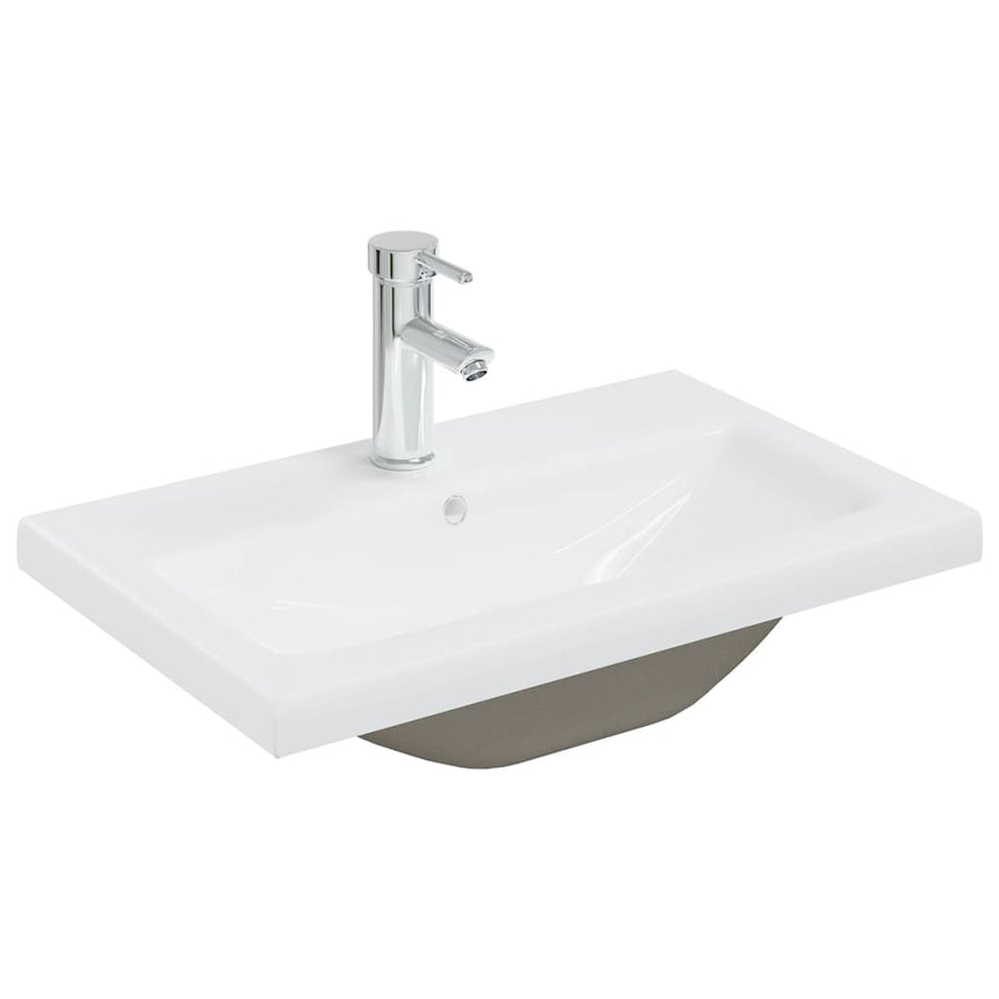 Wastafelkast Met Ingebouwde Wastafel Spaanplaat Wit 60 x 38.5 x 45 cm met kraan & afvoer