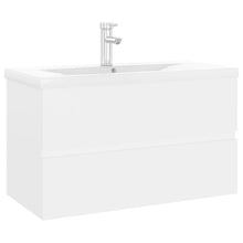 Wastafelkast Met Ingebouwde Wastafel Spaanplaat Wit 80 x 38.5 x 45 cm met kraan & afvoer