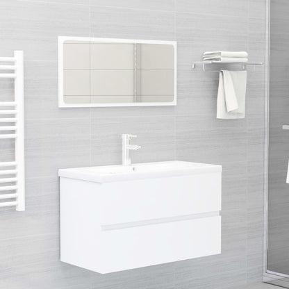 Wastafelkast Met Ingebouwde Wastafel Spaanplaat Wit 80 x 38.5 x 45 cm met kraan & afvoer