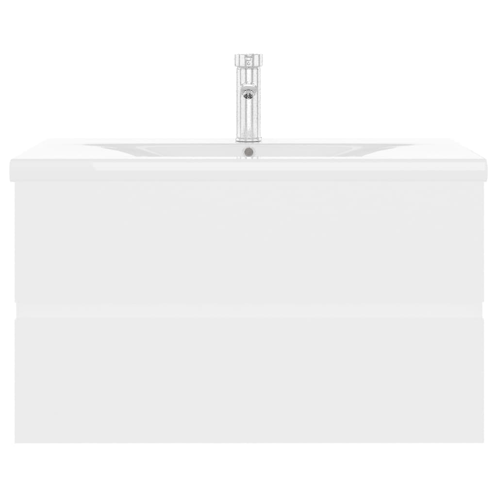 Wastafelkast Met Ingebouwde Wastafel Spaanplaat Wit 80 x 38.5 x 45 cm met kraan & afvoer