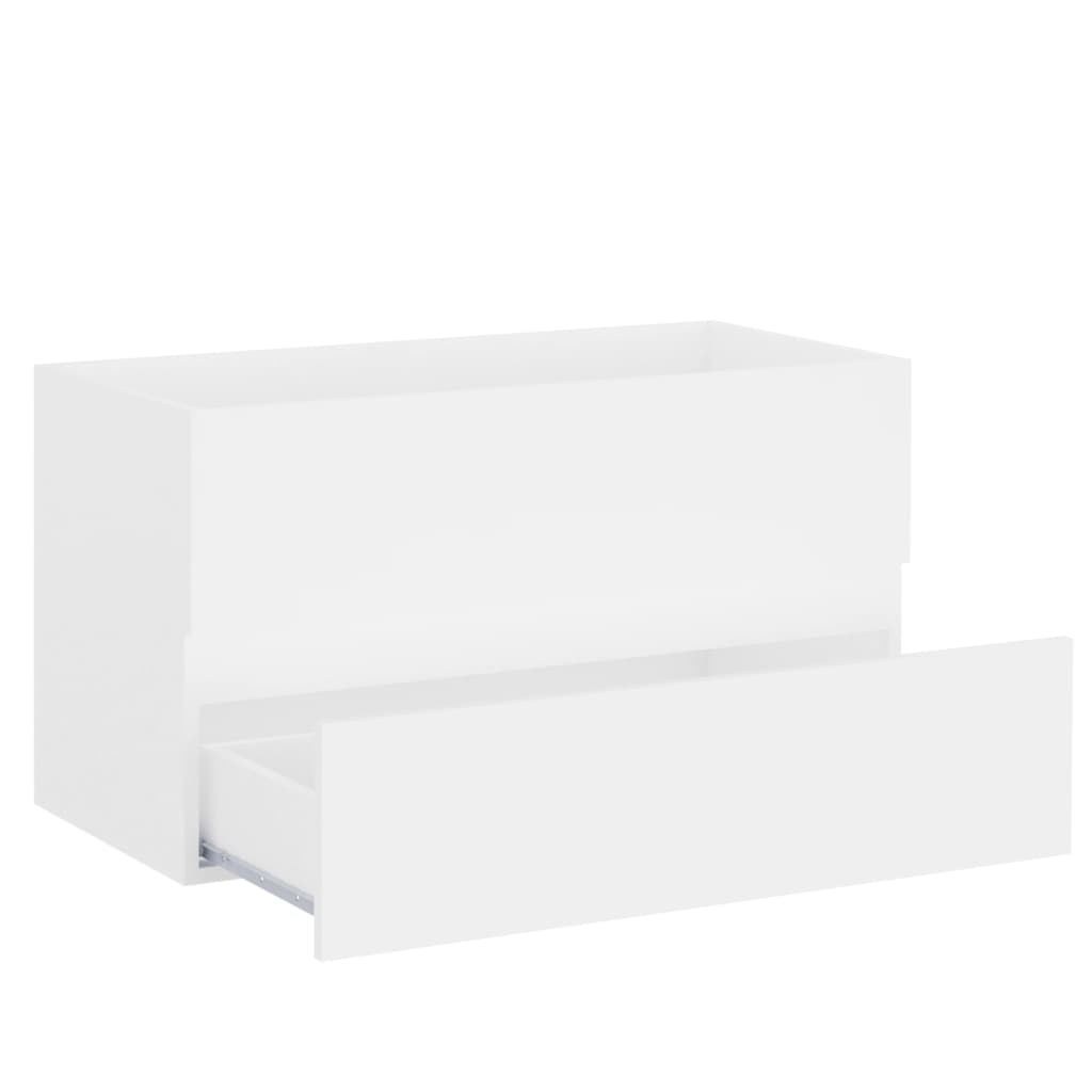 Wastafelkast Met Ingebouwde Wastafel Spaanplaat Wit 80 x 38.5 x 45 cm met kraan & afvoer