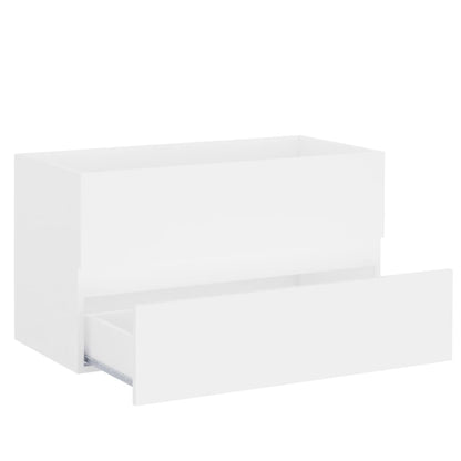 Wastafelkast Met Ingebouwde Wastafel Spaanplaat Wit 80 x 38.5 x 45 cm met kraan & afvoer