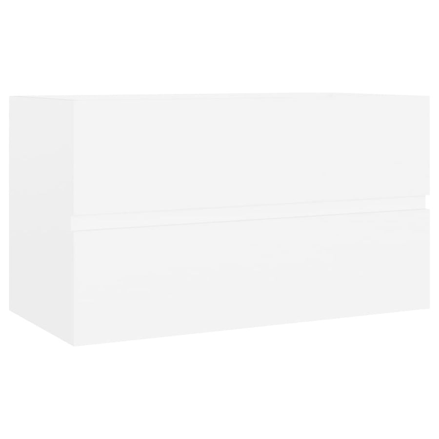 Wastafelkast Met Ingebouwde Wastafel Spaanplaat Wit 80 x 38.5 x 45 cm met kraan & afvoer