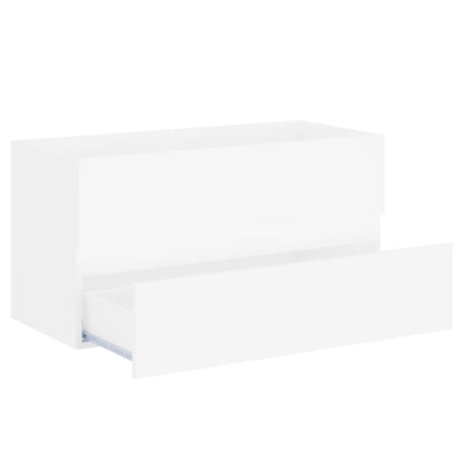 Wastafelkast Met Ingebouwde Wastafel Spaanplaat Wit 90 x 38.5 x 45 cm met kraan & afvoer