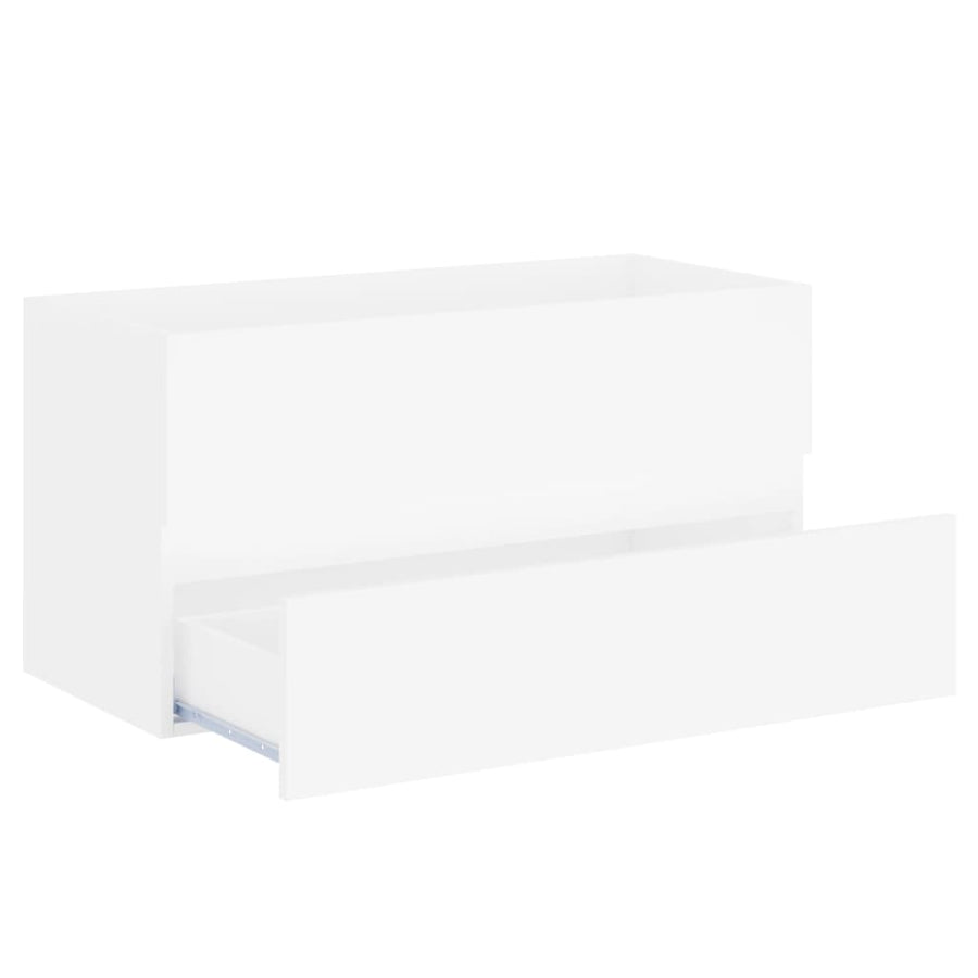 Wastafelkast Met Ingebouwde Wastafel Spaanplaat Wit 90 x 38.5 x 45 cm met kraan & afvoer