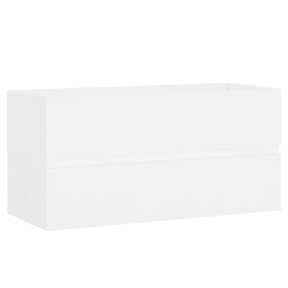 Wastafelkast Met Ingebouwde Wastafel Spaanplaat Wit 90 x 38.5 x 45 cm met kraan & afvoer
