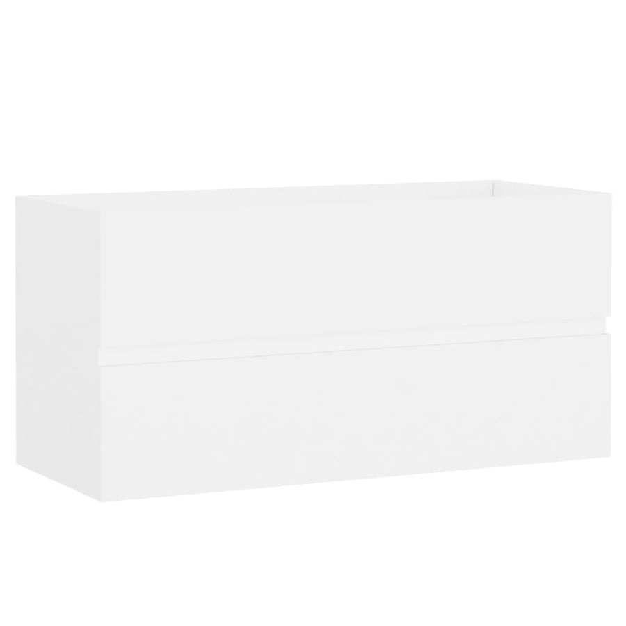 Wastafelkast Met Ingebouwde Wastafel Spaanplaat Wit 90 x 38.5 x 45 cm met kraan & afvoer