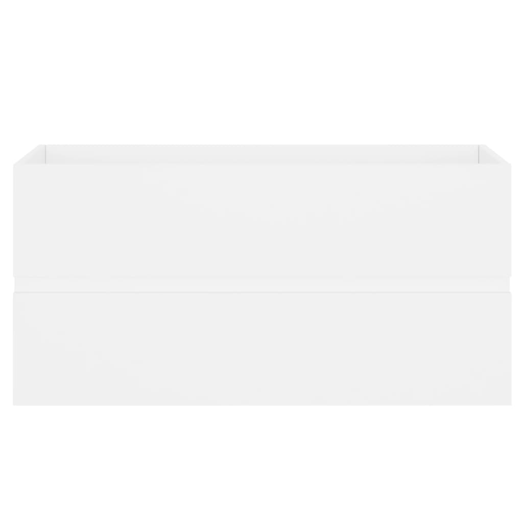 Wastafelkast Met Ingebouwde Wastafel Spaanplaat Wit 90 x 38.5 x 45 cm met kraan & afvoer