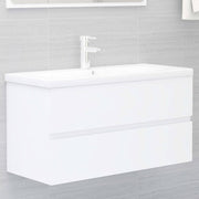 Wastafelkast met wastafel 90x38.5x45 cm spaanplaat wit