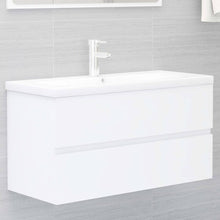 Wastafelkast Met Ingebouwde Wastafel Spaanplaat Wit 90 x 38.5 x 45 cm met kraan & afvoer