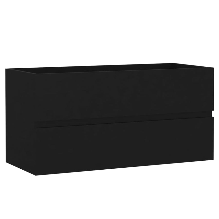 Wastafelkast met ingebouwde wastafel spaanplaat zwart 1 90 x 38.5 x 45 cm Zwart