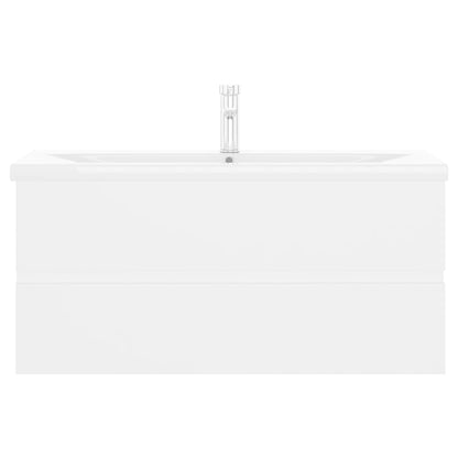 Wastafelkast Met Ingebouwde Wastafel Spaanplaat Wit 100 x 38.5 x 45 cm met kraan & afvoer