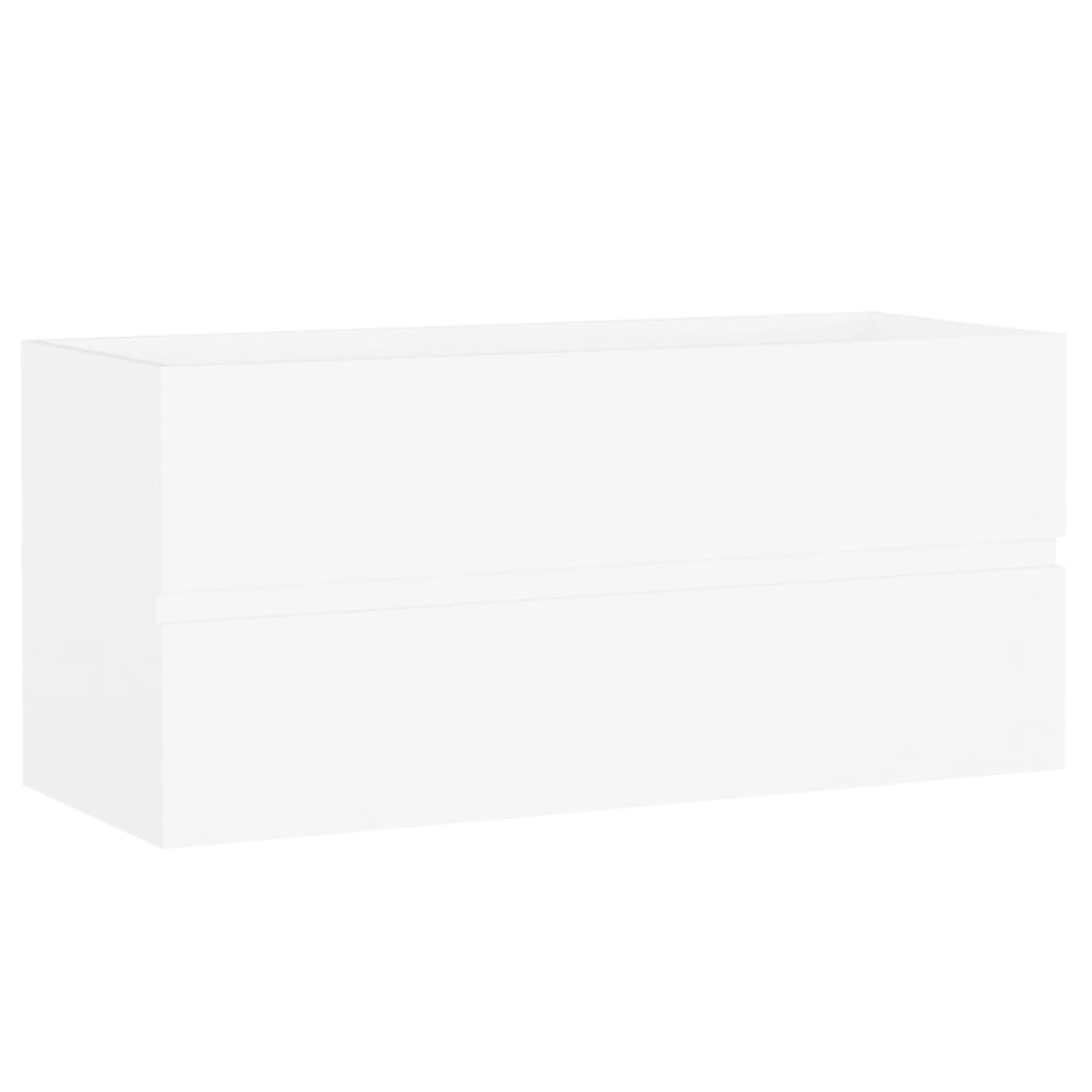 Wastafelkast Met Ingebouwde Wastafel Spaanplaat Wit 100 x 38.5 x 45 cm met kraan & afvoer