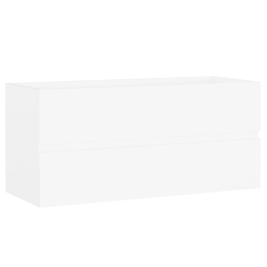 Wastafelkast Met Ingebouwde Wastafel Spaanplaat Wit 100 x 38.5 x 45 cm met kraan & afvoer