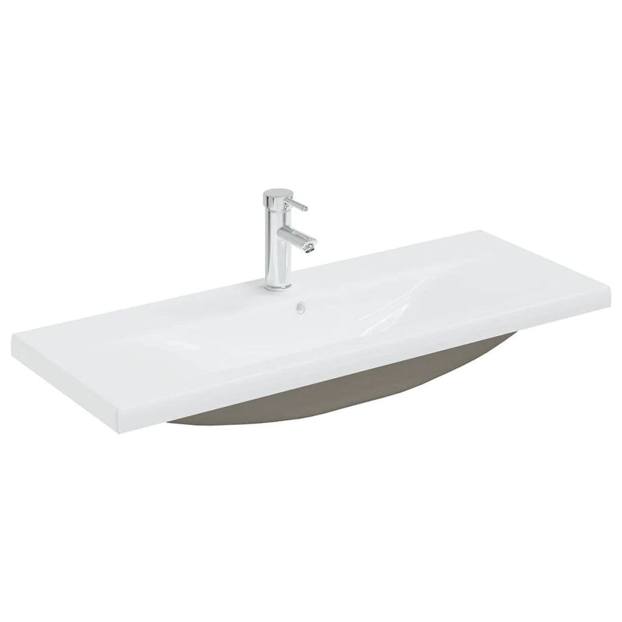 Wastafelkast Met Ingebouwde Wastafel Spaanplaat Wit 100 x 38.5 x 45 cm met kraan & afvoer